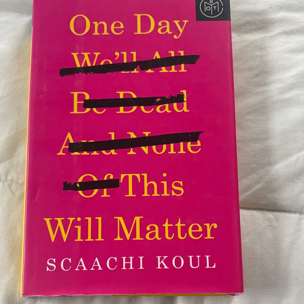 Pink Book with Yellow Text